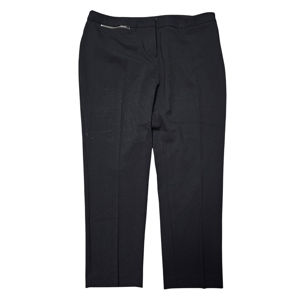 Ellen Tracy Womens Black Straight Leg Dress Pants Size 14 Work Trousers‎
